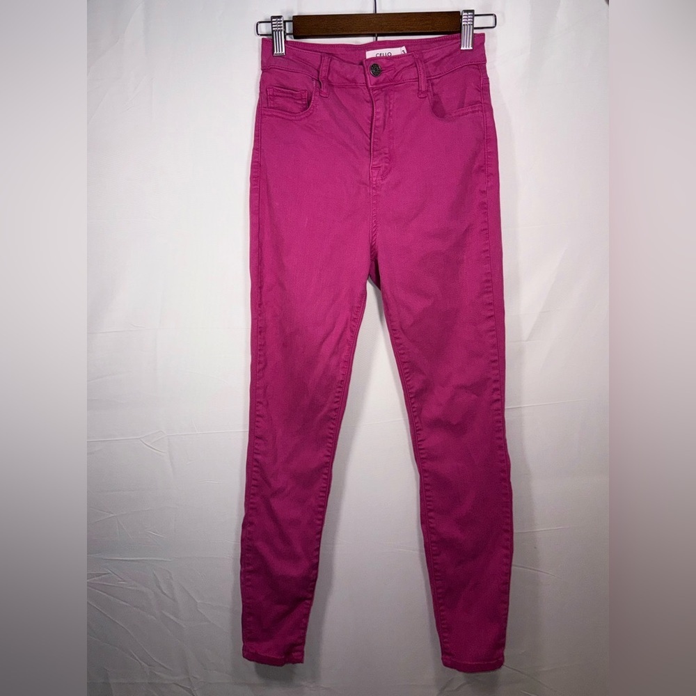 Cello Women spring color Hot Pink Denim Ankle Skinny Jeans Size 3